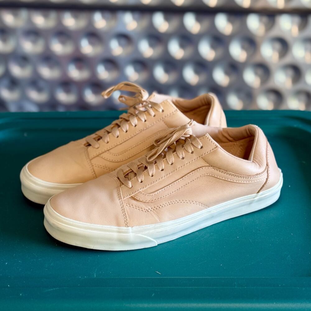 Vans Old Skool Veggie Tan Leather Natural Skate Shoes Men's Size 9.5